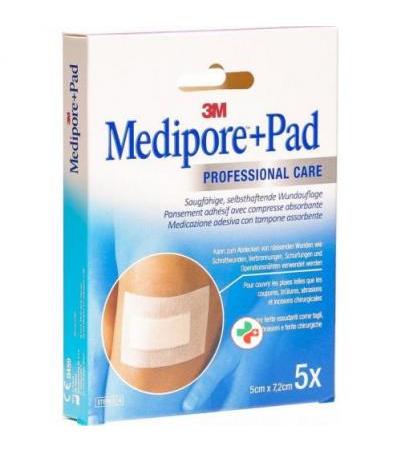 3M Medipore + Pad 5x7.2см / Wundkissen 2.8x3.8см 5 штук