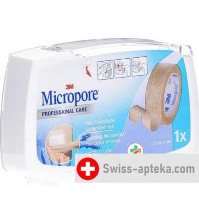 3M Micropore Vlies Heftpflaster mit диспенсер 12.5мм x 5m телесный цвет