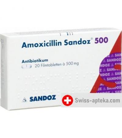Амоксициллин Сандоз 500 мг 20 таблеток покрытых оболочкой