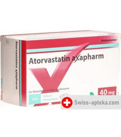 Аторвастатин Аксафарм 40 мг 100 таблеток покрытых оболочкой