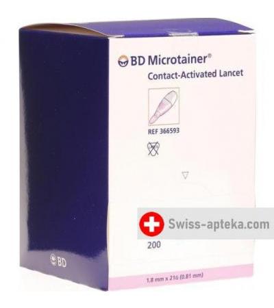 BD Microtainer ланцеты 21gx1.8мм Pink 200 штук
