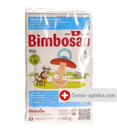 Бимбосан био органическое молоко порошок разовые порции 3х25 грамм