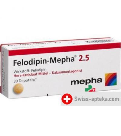 Фелодипин Мефа 2.5 мг 30 депо таблеток