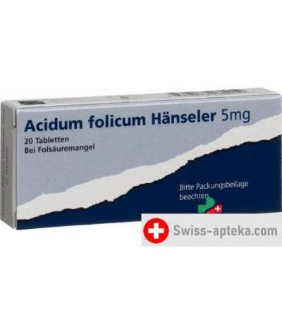 Фолиевая кислота Хензелер 5 мг 20 таблеток