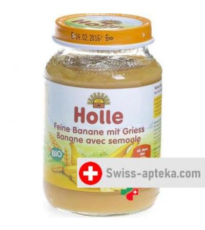 Холле органические банан с манной крупой после 6 месяцев стеклянная банка 190 грамм 