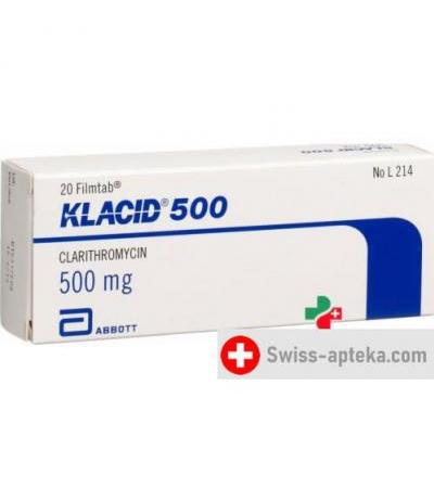 Клацид 500 мг 20 таблеток покрытых оболочкой