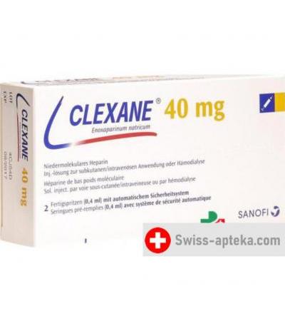 Клексан 40 мг/0.4мл 2 шприца заполненных 0.4 мл