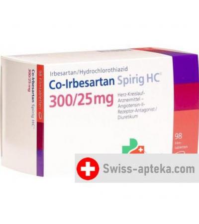 КО Ирбесартан Спириг 300/25 мг 98 таблеток покрытых оболочкой