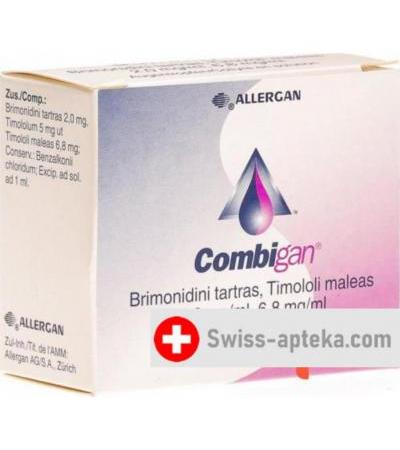 Комбиган глазные капли 3 флакона по 5 мл