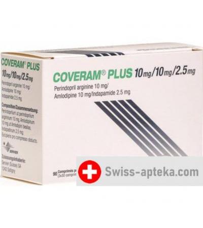 Коверам плюс 10/10/2.5 мг 90 таблеток покрытых оболочкой