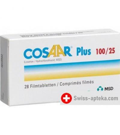 Козаар плюс 100/25 28 таблеток покрытых оболочкой