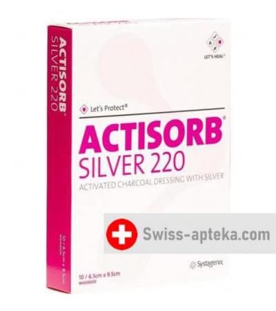 Let’s Protect Actisorb Silver 220 Kohleverband 9.5x6.5см 10 штук