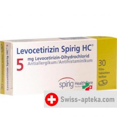 Левоцетиризин Спириг HC 5 мг 30 таблеток покрытых оболочкой