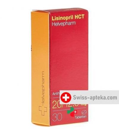 Лизиноприл ГХТ (гидрохлоротиазид) Хелвефарм 20/12.5 30 таблеток