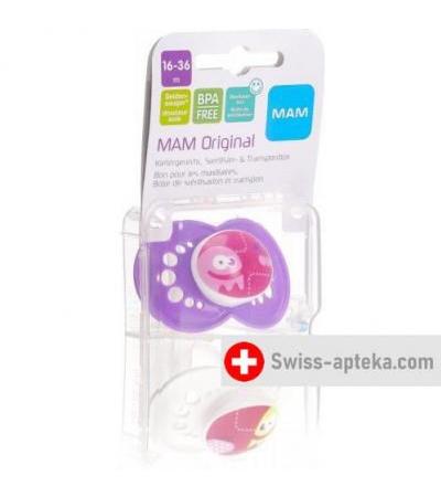 MAM Original Nuggi Silikon 16 bis для 36-месячных Spezialkollektion Girl 2 штуки