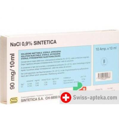 Натрия хлорид 0.9% Синтетика 90 мг/10 мл 10 ампул 10 мл