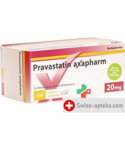 Правастатин Аксафарм 20 мг 100 таблеток