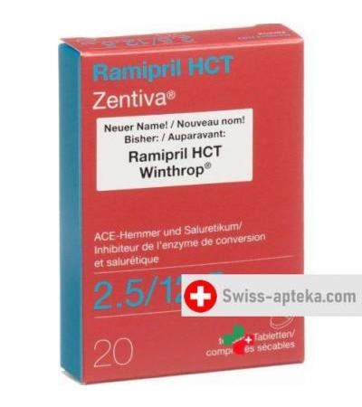 Рамиприл HCT Зентива 2.5/12.5 мг 20 таблеток
