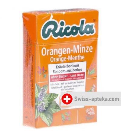 Ricola Orangen-Minze Krauterbonbons ohne Zucker Box 50г