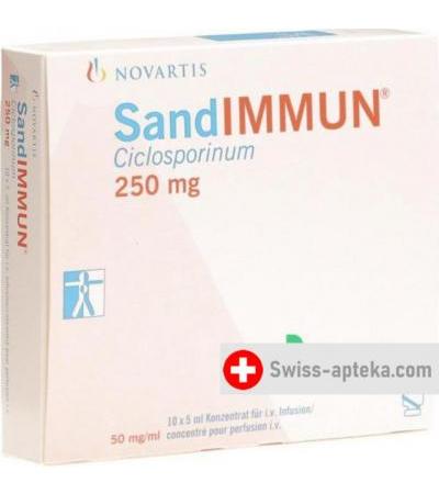 Сандиммун 250 мг/5 мл 10 ампул 5 мл концентрат для инфузий