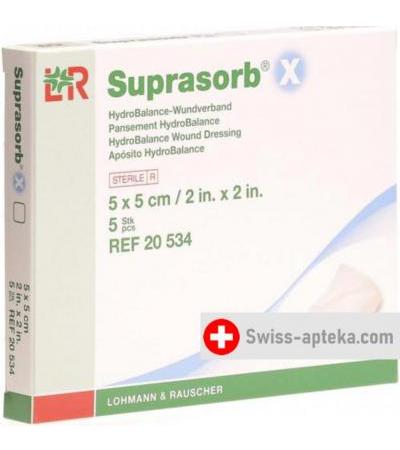 Suprasorb X повязка для ран Hydrobalance 5x5см стерильный 5 штук