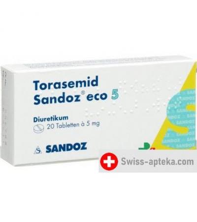 Тораземид Сандоз ЭКО 5 мг 20 таблеток
