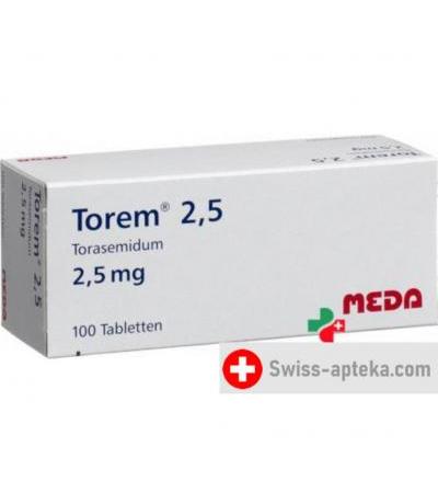 Торем 2.5 мг 100 таблеток