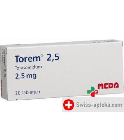 Торем 2.5 мг 20 таблеток