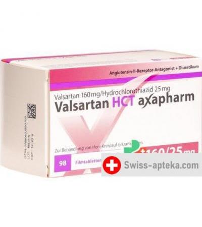 Валсартан HCT Аксафарм 160/25 98 таблеток покрытых оболочкой