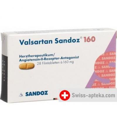 Валсартан Сандоз 160 мг 28 таблеток покрытых оболочкой