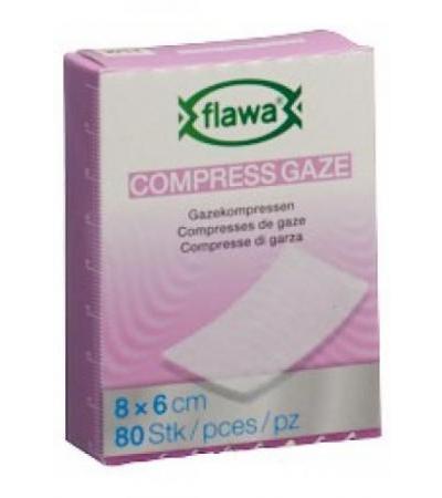 FLAWA Gazekompressen geschn 6x8cm keimred 80 Stk