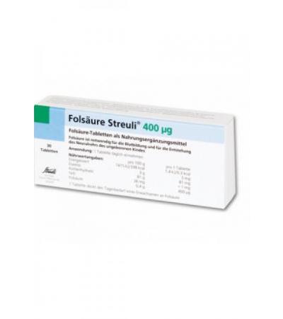 FOLSÄURE Streuli Tabl 400 mcg 100 Stk