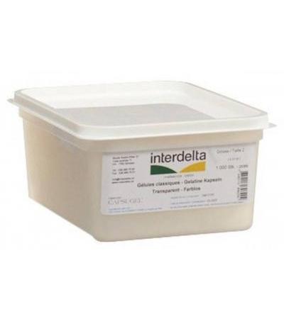 GELATINE KAPSELN 2 TRANSPARENT INTERDELTA BOX 1000 STK