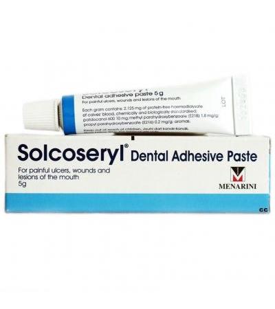 Solcoseryl Dental Adhesive Paste 5 g Ulcers Wounds Lesions Mouth Pain